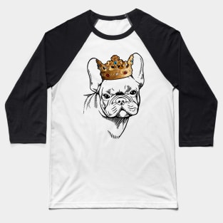 French Bulldog King Queen Wearing Crown Baseball T-Shirt